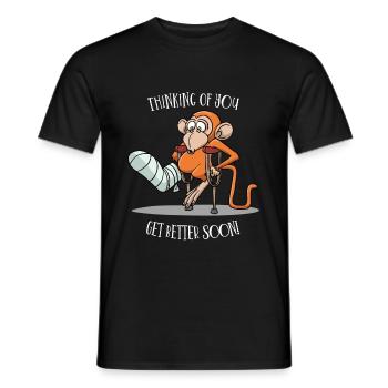 Accident crutches Get well soon gift idea - Men's T-Shirt - black - Front - AI Model Male 178 light (178cm)