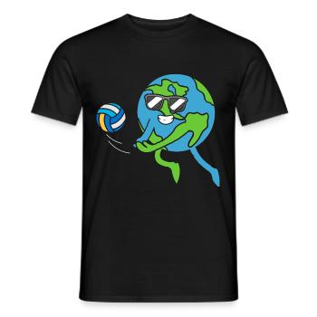 Journée de volleyball de la Terre - T-shirt homme - noir - Devant - AI Model Male 178 light (178cm)