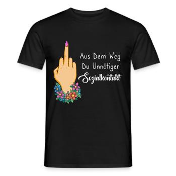 Aus Dem Weg Du Unnötiger Sozialkontakt - Männer T-Shirt - Schwarz - Vorne - AI Model Male 178 light (178cm)