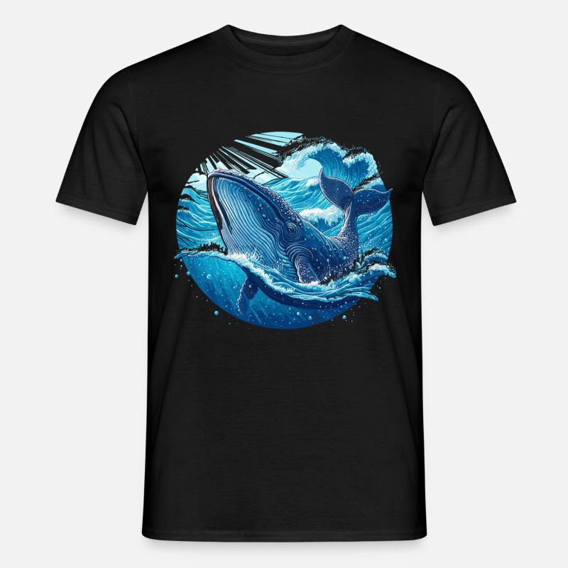 Blauwal - Männer T-Shirt - Schwarz