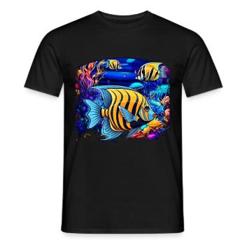 Skalar - Männer T-Shirt - Schwarz - Vorne - AI Model Male 178 light (178cm)