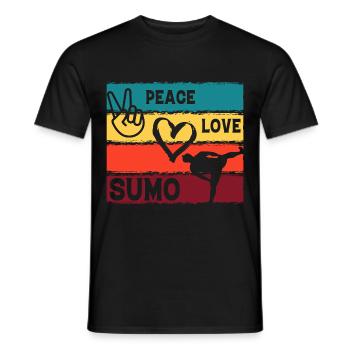 Sumo Paix Amour - T-shirt homme - noir - Devant - AI Model Male 178 light (178cm)