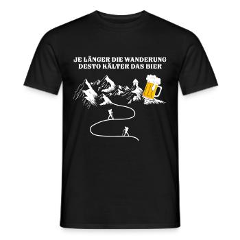 Je länger die Wanderung desto kälter das Bier - Männer T-Shirt - Schwarz - Vorne - AI Model Male 178 light (178cm)