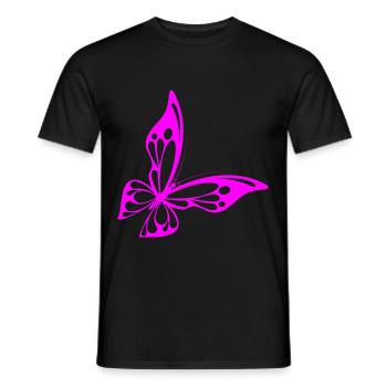 Butterfly neon - Men's T-Shirt - black - Front - AI Model Male 178 light (178cm)
