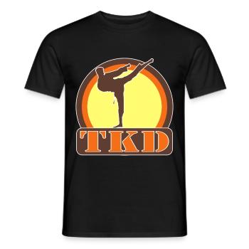 Teakwondo TKD Combattant - Vintage Retro Style - T-shirt homme - noir - Devant - AI Model Male 178 light (178cm)