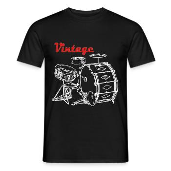Schlagzeug Vintage Drum Set Drummer Geschenk - Männer T-Shirt - Schwarz - Vorne - AI Model Male 178 light (178cm)