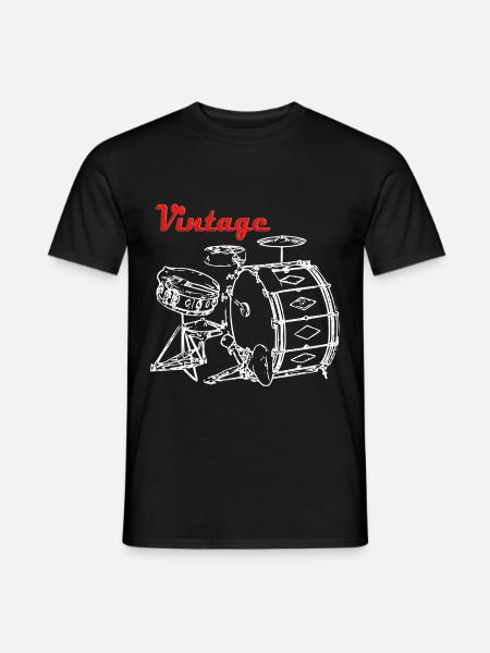 Drums Vintage Drum Set Drummer Gift - Men's T-Shirt - black