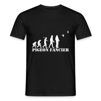 Pigeons éleveurs T Shirt Evolution - T-shirt homme - noir - Devant - AI Model Male 178 light (178cm)