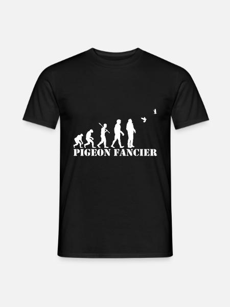 Duivenmelker Duiven T Shirt Evolution - Heren T-shirt - zwart