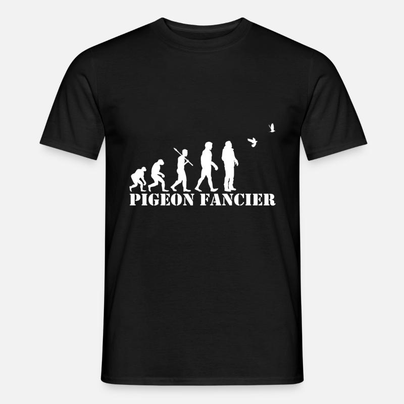 Pigeons éleveurs T Shirt Evolution - T-shirt homme - noir