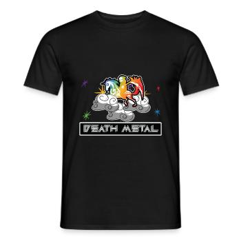 Funny Death Metal Unicorn T-Shirt - Men's T-Shirt - black - Front - AI Model Male 178 light (178cm)