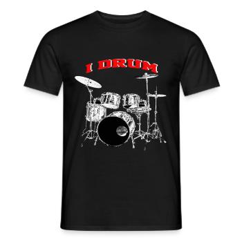 I Drum Drummer Silver Drums - T-shirt homme - noir - Devant - AI Model Male 178 light (178cm)