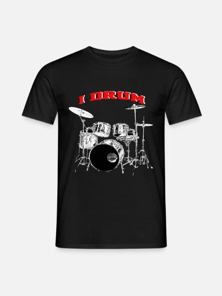 I Drum Drummer Silver Drums - T-shirt homme - noir
