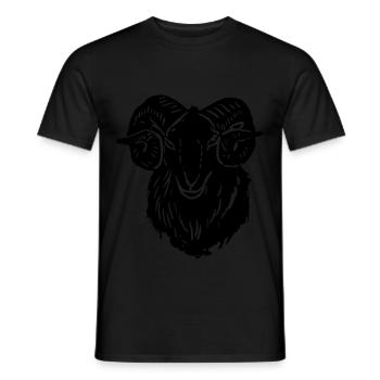 Logo des armoiries du Bélier noir - T-shirt homme - noir - Devant - AI Model Male 178 light (178cm)