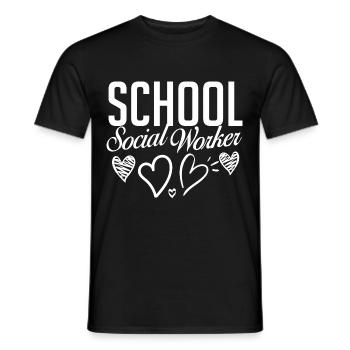 Milieu scolaire Travail social École Bureau du travail social Social - T-shirt homme - noir - Devant - AI Model Male 178 light (178cm)