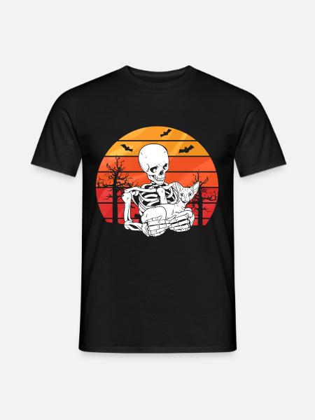 Skeleton Sphynx Cat - Men's T-Shirt - black
