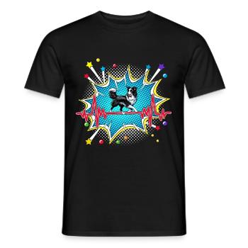 Grill Pop Art Comic Retro Herzschlag - Männer T-Shirt - Schwarz - Vorne - AI Model Male 178 light (178cm)