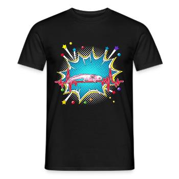 Zahnarzt Pop Art Comic Retro Herzschlag - Männer T-Shirt - Schwarz - Vorne - AI Model Male 178 light (178cm)