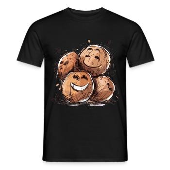 Lachende Kokosnüsse - Männer T-Shirt - Schwarz - Vorne - AI Model Male 178 light (178cm)