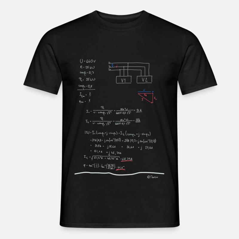 Mathematics Electrical Engineering, School, Studies, Electricity - Men’s T-shirt - black