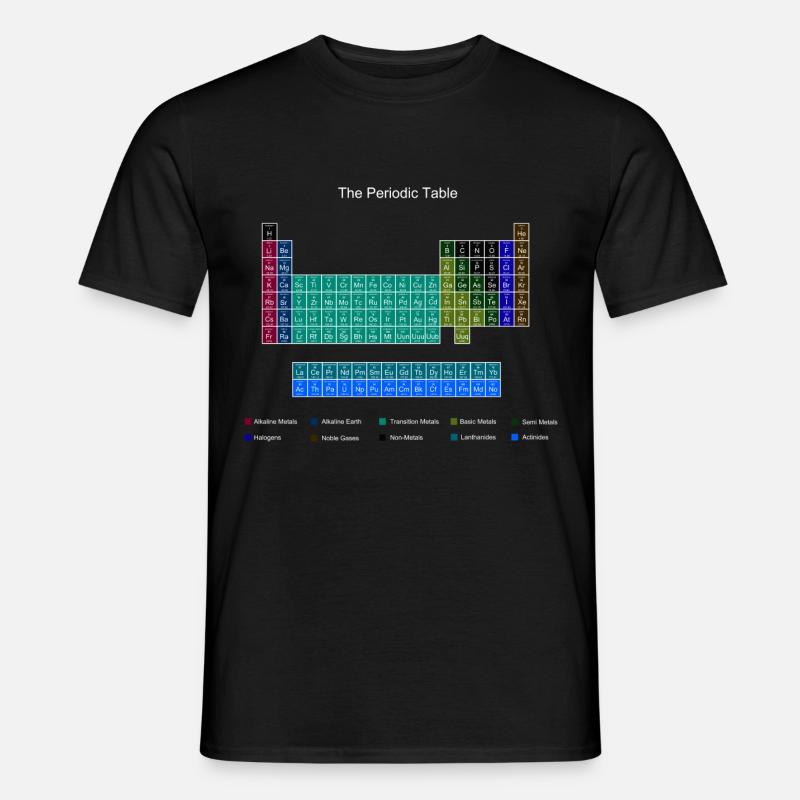 Bleu élégant Tableau périodique des éléments - T-shirt homme - noir