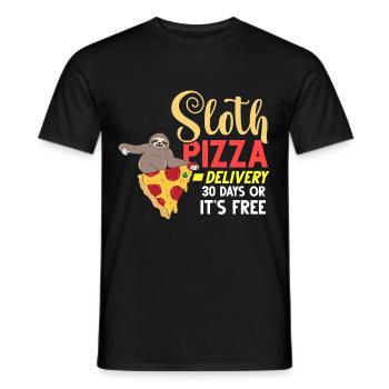 Sloth Pizza Delivery Pizzeria Italian - Men's T-Shirt - black - Front - AI Model Male 178 light (178cm)