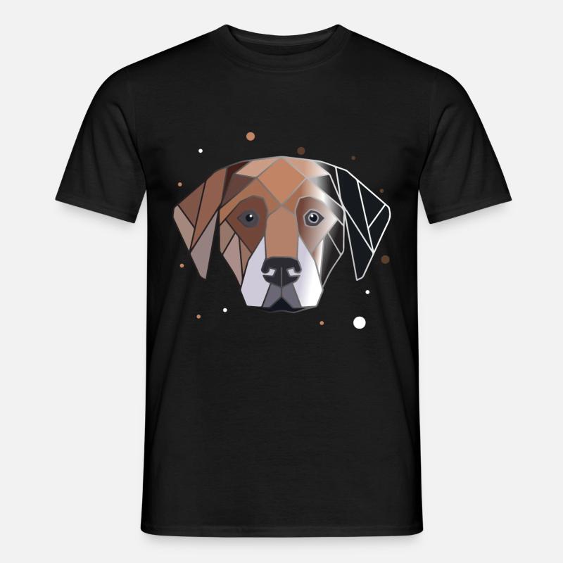Hund Polygon - Männer T-Shirt - Schwarz