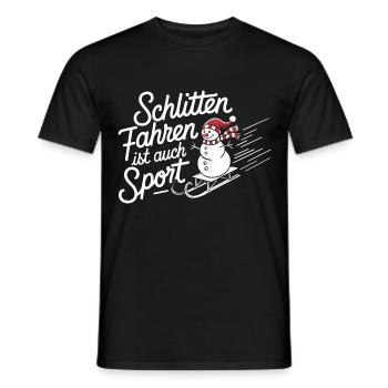 Schlitten Fahren Ist Auch Sport - Männer T-Shirt - Schwarz - Vorne - AI Model Male 178 light (178cm)