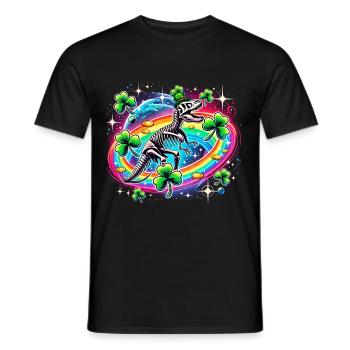 Dino St. Patrick's Day Skelett Kleeblatt - Männer T-Shirt - Schwarz - Vorne - AI Model Male 178 light (178cm)