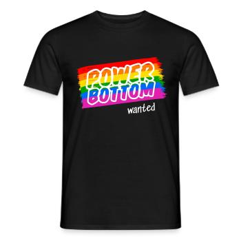 Horny Top wants a Power Bottom - Men's T-Shirt - black - Front - AI Model Male 178 light (178cm)