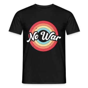 Where Was Peace Retro Ring Rainbow Circle Peace - Men's T-Shirt - black - Front - AI Model Male 178 light (178cm)