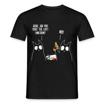 Dude Did You Eat The Last Unicorn? Cat Unicorn - Männer T-Shirt - Schwarz - Vorne - AI Model Male 178 light (178cm)