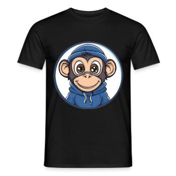 Singe cool avec capuche - T-shirt homme - noir - Devant - AI Model Male 178 light (178cm)
