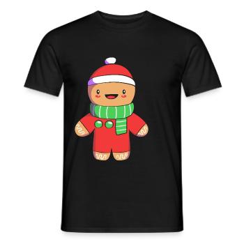 Gingerbread Man Christmas Gingerbread - Men's T-Shirt - black - Front - AI Model Male 178 light (178cm)