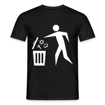 Trash Religion Rettet Den Planeten - Männer T-Shirt - Schwarz - Vorne - AI Model Male 178 light (178cm)