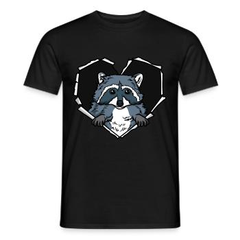 Raton laveur Crack Torn Hole Heart Raton laveur - T-shirt homme - noir - Devant - AI Model Male 178 light (178cm)
