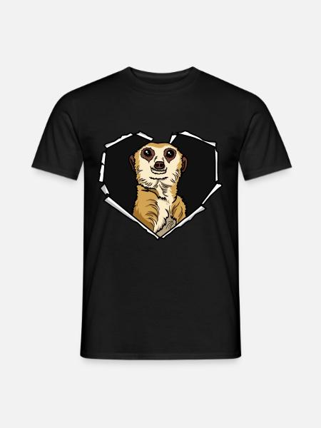 Riss Erdmännchen Zerrissenes Loch Erdmännchen - Männer T-Shirt - Schwarz