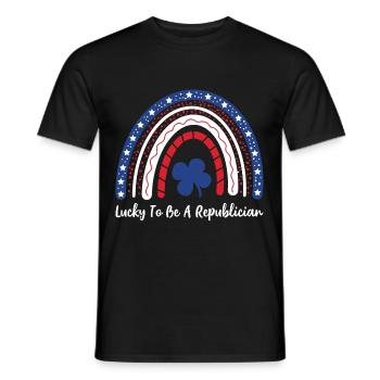 Chanceux d’être un arc-en-ciel républicain  - T-shirt homme - noir - Devant - AI Model Male 178 light (178cm)
