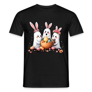 Bunny Ghosts - Men's T-Shirt - black - Front - AI Model Male 178 light (178cm)