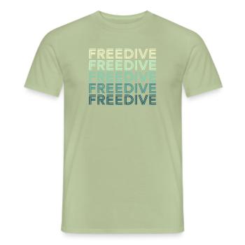 Freedive Apnoetaucher Retro - Männer T-Shirt - Sage - Vorne - AI Model Male 178 light (178cm)