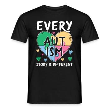 Jede autistische Gesichte ist anders - Männer T-Shirt - Schwarz - Vorne - AI Model Male 178 light (178cm)