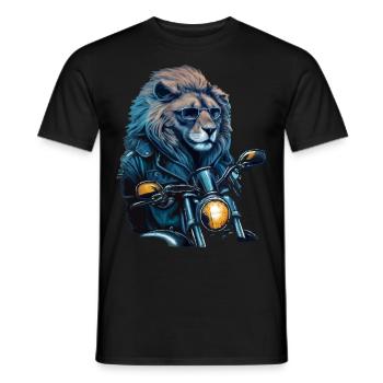 Cool lion - Men's T-Shirt - black - Front - AI Model Male 178 light (178cm)