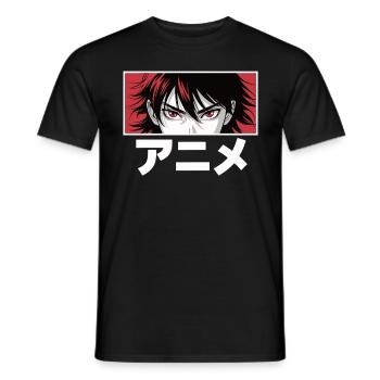 Anime eyes - Men's T-Shirt - black - Front - AI Model Male 178 light (178cm)
