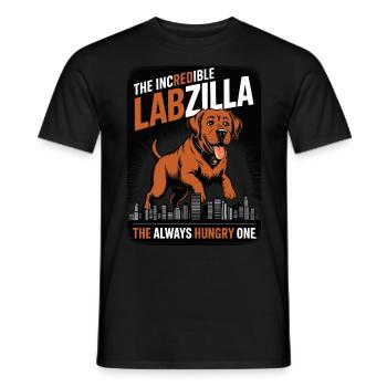 Labzilla – Labrador roux en mode monstre - T-shirt homme - noir - Devant - AI Model Male 178 light (178cm)