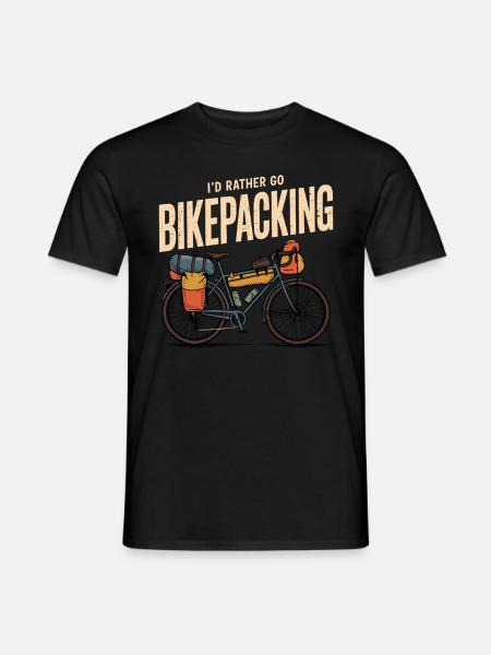 Ik ga liever Bikepacking - Heren T-shirt - zwart