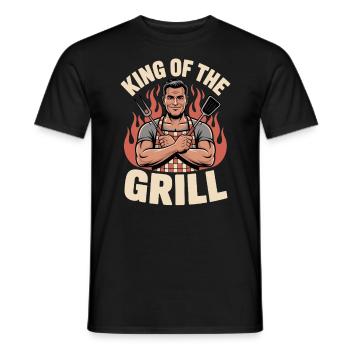 King of the Grill – The Ruler of the Embers - Men's T-Shirt - black - Front - AI Model Male 178 light (178cm)
