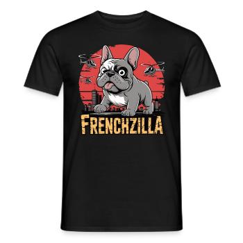 Frenchzilla – Small, stubborn, totally escalated - Men's T-Shirt - black - Front - AI Model Male 178 light (178cm)