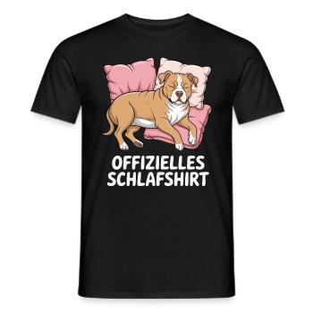Offizielles Schlafshirt pitbull - Männer T-Shirt - Schwarz - Vorne - AI Model Male 178 light (178cm)