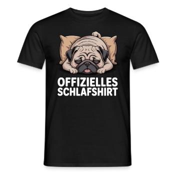 Offizielles Schlafshirt Mops Edition - Männer T-Shirt - Schwarz - Vorne - AI Model Male 178 light (178cm)
