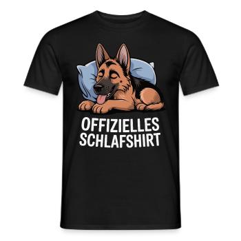 Offizielles Schlafshirt Schaeferhund - Männer T-Shirt - Schwarz - Vorne - AI Model Male 178 light (178cm)